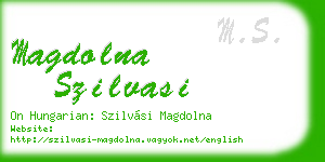 magdolna szilvasi business card